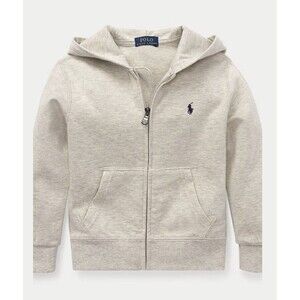 Polo Ralph Lauren Gray Fleece Full Zip Hoodie Unisex Kids Size 5 Quiet Luxury